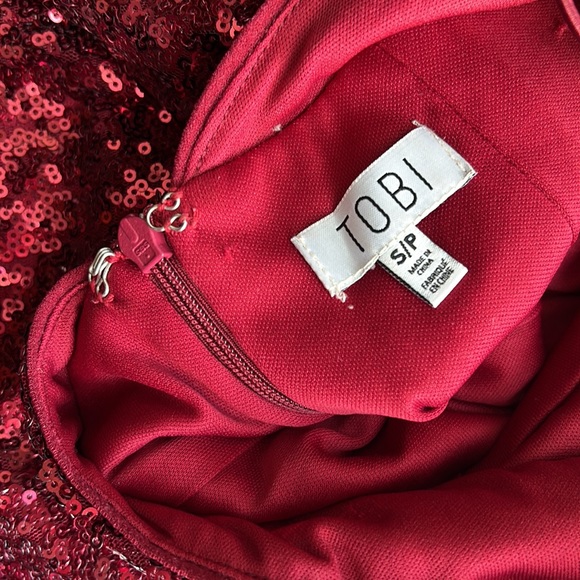 Sexy Tobi Red Valentine Date Dress with Sequins open back size SP - Picture 4 of 6